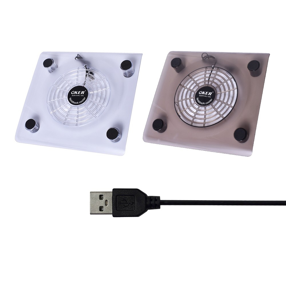 ✅แท้100% OKER C814 NOTEBOOK COOLING PAD ระบายความร้อนได้ดีเยี่ยมพัดลมโน็ตบุ๊ค ไฟสีฟ้าสวยๆ Cooler PAD #CC 814