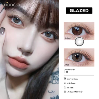 【ล้างสต๊อก】MIDROO🌈 คอนแทคเลนส์ Glaze Brown คอนเทคเลนส์รายเดือนขนาดมินิ 1คู่🌷- 14.0mm/ 14.2mm
