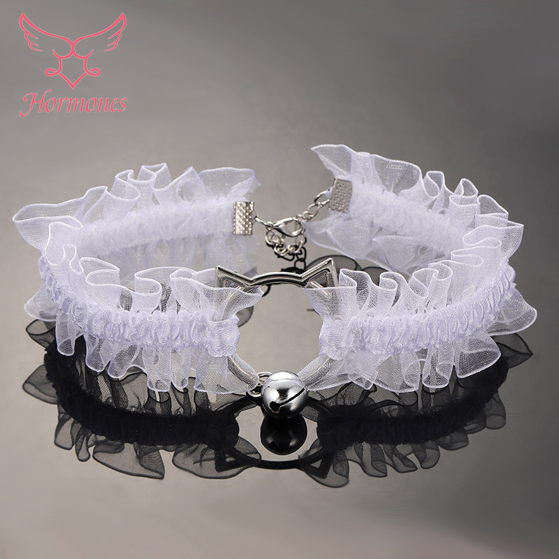 Hormonesหูกระต่ายระฆังคอลูกไม้  chokerสร้อยคอประดับสตรี   เครื่องประดับผู้หญิงเซ็กซี่（H9087）