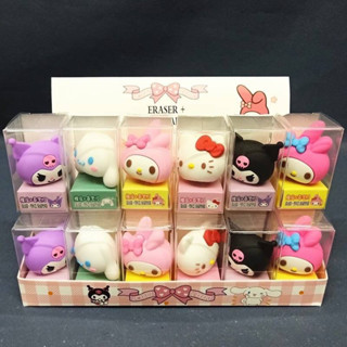 Sanrio Eraser + Pencil Sharpener 24 pcs