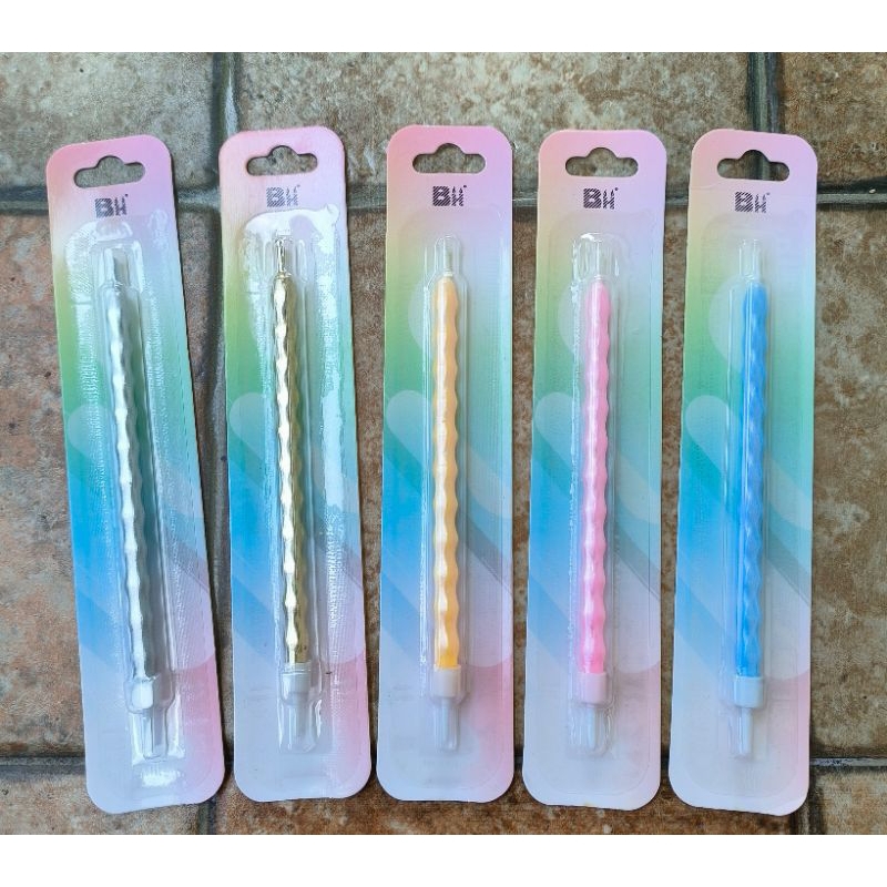 เทียนวันเกิดสีมุกเมทัลลิค LM06 (1ชิ้น/กล่อง)พร้อมส่ง