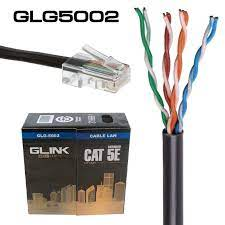 Glink สายแลน Gold Series CAT5e UTP Cable GLG5002 /GLG-5002 (100m/Box) สำหรับภายนอกอาคาร สายสีดำ ของแท้