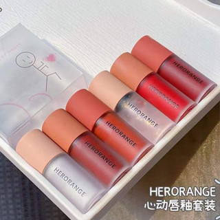 ลิปHERORANGE HE1027แบบใหม่ล่าสุด แท่งสั้น มีลิปกลอสกากเพชรวิ้งๆ