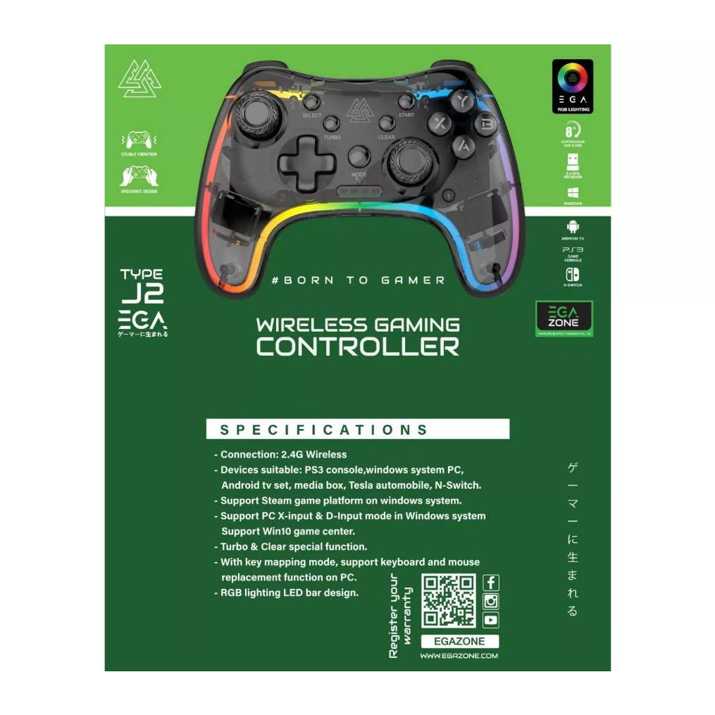 จอยเกมส์ EGA TYPE J2 ใช้งานกับระบบ Xbox360, Windows, PS3 ใน PC Controller