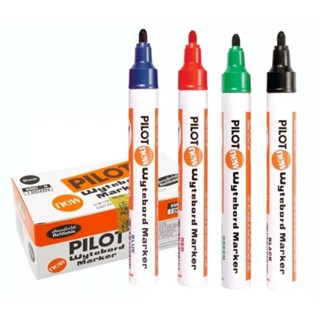 ปากกาไวท์บอร์ด Pilot  ไพล็อต ปากกลม และ ปากตัด สีแดง ดำ น้ำเงิน เขียว