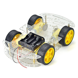 4WD Smart Car Chassis Kit Tracing Car With Speed Encoder 1:48 for Arduino (ZK-4WD-CLEAR)