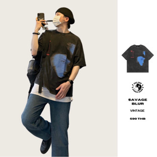 THEBOY-SAVAGE BLUR VINTAGE เสื้อยืดวินเทจทรงโอเวอร์ไซส์