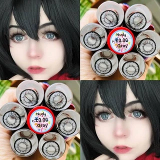 คอนแทคเลนส์ รุ่น Nudy/Nola สีเทา/ตาล Gray/Brown มีค่าสายตา (0.00)-(-10.00)