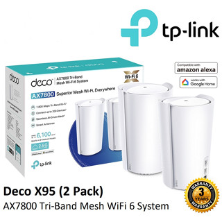 TP-LINK (Deco X95) AX7800 Whole Home Mesh WiFi 6 System True Tri-Band Speed เร็วสูงถึง 7,800 Mbps