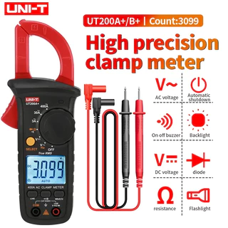 แท้ ส่งจากไทย UNI-T UT200A+ ดิจิตอล AC DC แรงดัน Clamp มัลติมิเตอร์ RMS 400A อัตโนมัติช่วงโวลต์มิเตอร์ทดสอบความต้