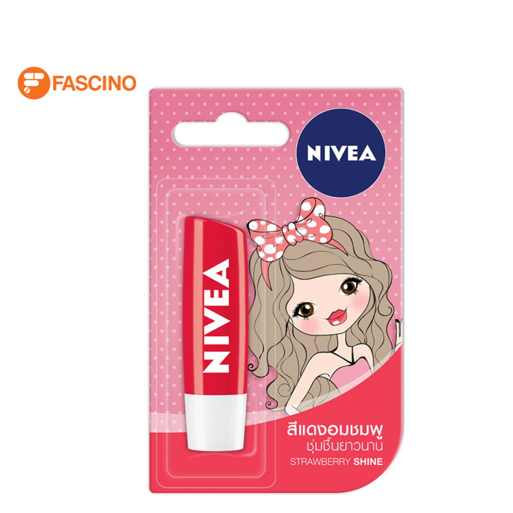 Nivea Lip Strawberry Shine ลิปบำรุงริมฝีปาก ขนาด 4.8 กรัม