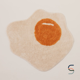 SARABARN Sunny Side Up Bathmat | พรม พรมเช็ดเท้า พรมตกแต่งบ้าน พรมไข่ดาว