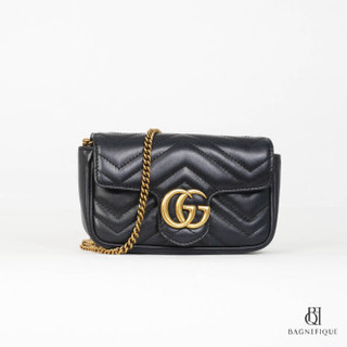 GUCCI MARMONT SUPER MINI BLACK CALF GHW