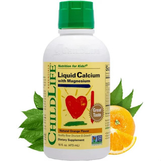 พร้อมส่งChildLife Essentials Liquid Calcium + Magnesium Supplement, Orange, 16 fl. oz. แคลเซียมน้ำ ขนาด 473 มล.