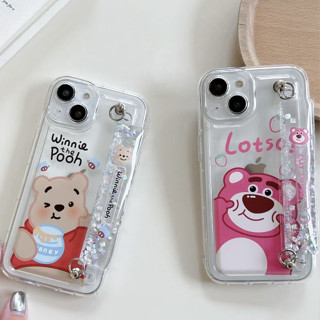 🎁ส่งของขวัญ🎁เคสไอโฟน สำหรับ 11 13 for iPhone Case 14 12 Pro Max โปร่งใส หมีน้อย พร้อมจี้ กันกระแทก ปกป้อง เคสโทรศัพท์