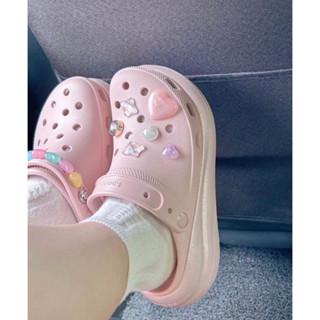 (สอบถามไซส์ก่อนสั่งซื้อ | พร้อมส่ง ของแท้ 100%) Crocs crush pink shimmer 💗🌷✨