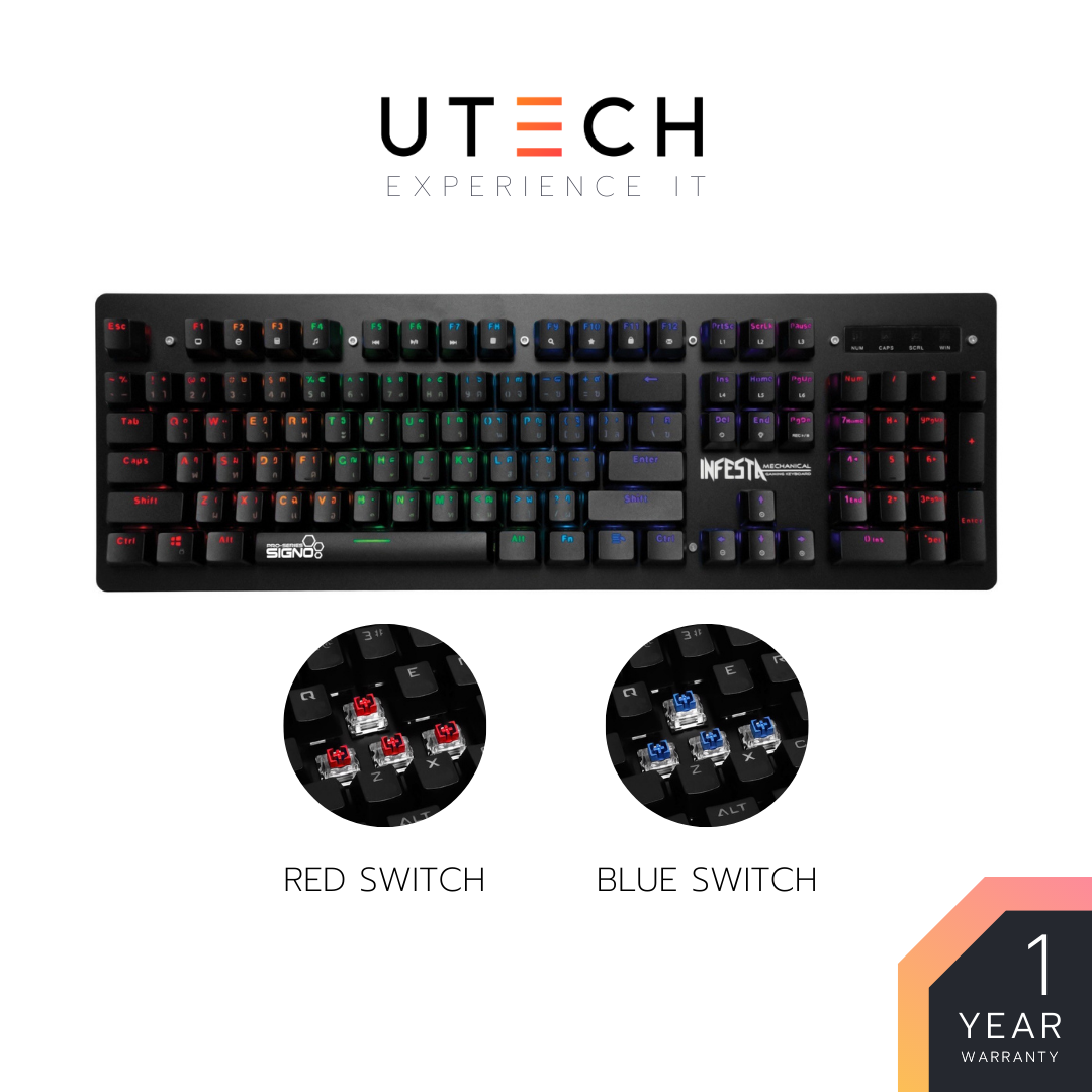 SIGNO Keyboard SIGNO KB-738 INFESTA BULE SWITCH / RED SWITCH by UTECH