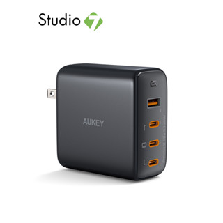 อะแดปเตอร์ AUKEY Wall USB Charger 1 USB-A / 3 USB-C (PD100W) GaN Tech Black (PA-B7S) by Studio7