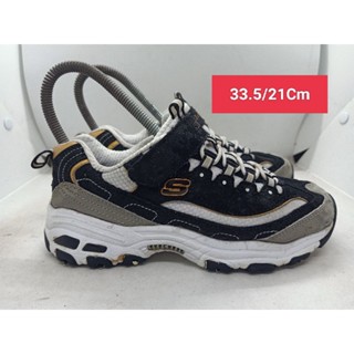 Skechers Size 33.5 ยาว 21 รองเท้ามือสอง เด็กเล็ก เด็กโต ผู้หญิงเท้าเล็ก  ผ้าใบ  แฟชั่น ลำลอง เที่ยว