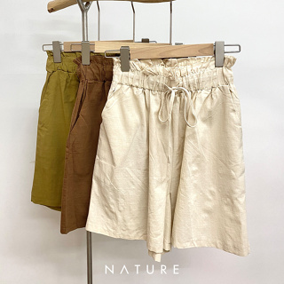 🍎 ลด45.-โค้ดWYQESS🍋nature.bkk - PTN1162 กางเกงขาสั้นรูดเอว karina short