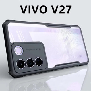 [ส่งจากไทย] Case Vivo V27 เคสหลังใส เคสกันกระแทก เคส VIVO V27 เคสขอบนิ่มหลังแข็ง PC+TPU
