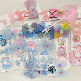 กิ๊ฟติดผม โบว์ติดผม ฟรุ้งฟริ้ง สำหรับเด็ก ลายน่ารัก แพ็ค5ชิ้น