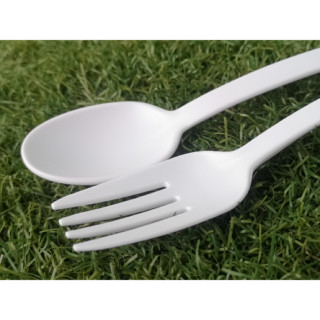 ชุดช้อนกักตัว Covid-19 ช้อนพลาสติก อย่างหนา การบินไทย ช้อน ส้อม spoon fork