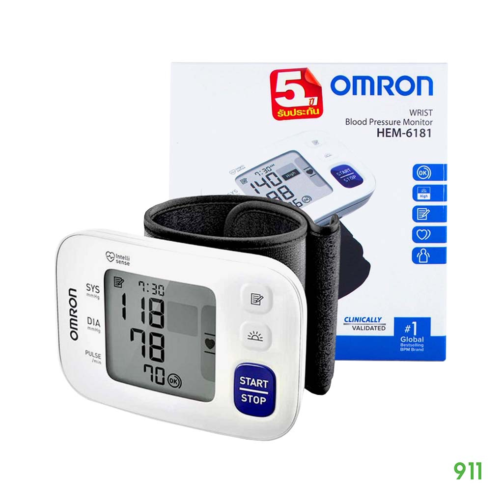 ออมรอน เครื่องวัดความดันโลหิตแบบอัตโนมัติ รุ่น HEM-6181 [1 กล่อง] | Wrist Omron Blood Pressure Monit
