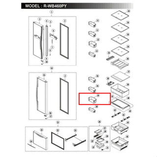 อะไหล่แท้ศูนย์/ชั้นวางของตู้เย็นฮิตาชิ/ตำแหน่งหมายเลข19/PTR-WB460PY*021