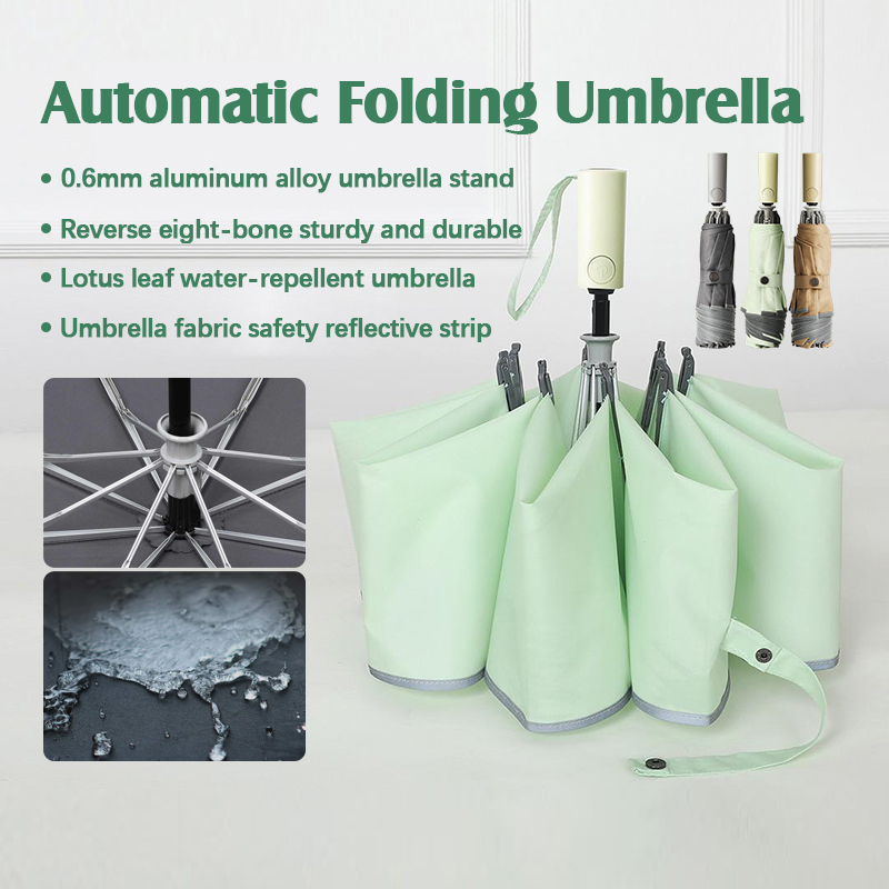 Konggu Automatic Folding Umbrella ร่มพับอัตโนมัติ อลูมิเนียม กันลม กัน UV สำหรับผู้ชาย ผู้หญิง รูปที่ 2