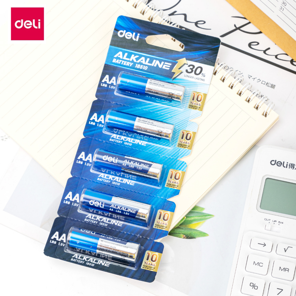 Deli ถ่านอัลคาไลน์ ถ่านขนาดความจุสูง AA LR6 / AAA LR03 ถ่าน 1.5V ใหม่ ของแท้ ถ่านไฟฉายอัลคาไลน์ Alkaline Battery
