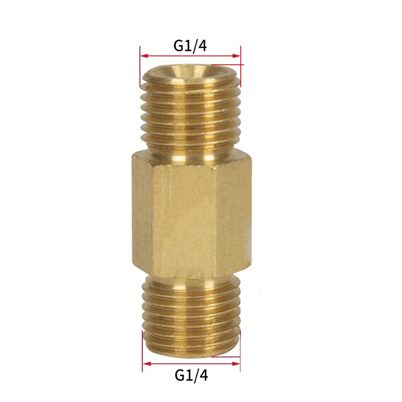 ข้อต่อ เกลียวนอกสองฝั่ง เครื่องฉีดน้ำแรงดันสูง เกลียว G1/4 +  G1/4  ( QA003 )