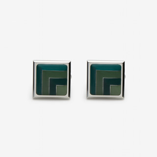 SUIT SELECT Silver/Green Cuff Link