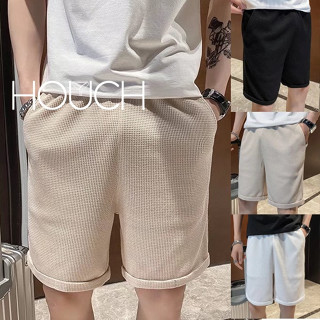 Houch พร้อมส่ง COD กางเกงขาสั้นผู้ชาย เอวยางยืด กางเกงขาสั้นชิโน่ ผ้า Cotton100% นิ่มใส่สบาย ผ้ายืด ขาสั้นเอวยืด กางเกงผู้ชาย