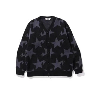 Bape winter star jacquard sweater cardigan knitted jacket