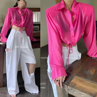 เสื้อเชิ้ตซีทรูผูกเอว