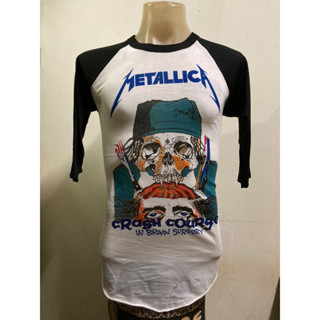 เสื้อวง แขนสามส่วน Metallica สไตล์วินเทจ