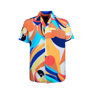 Hybrid Shirt Men ไฮบริดเสื้อเชิ๊ตชายแขนสั้น สีส้ม(Orange)MSS-401-OR