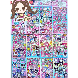 สติ๊กเกอร์ SANRIO ซานริโอ้ ไดคัท สุ่มแบบมีซ้ำ แพ็คมี 12 ชิ้น