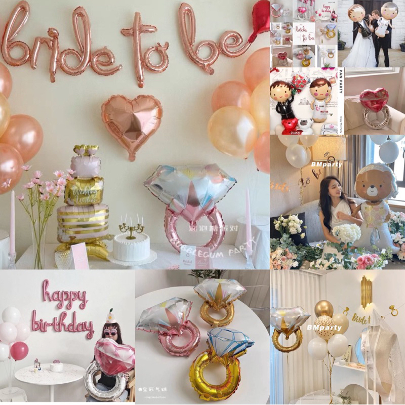 ร้านไทย ลูกโป่งธีม bride to be งานแต่งงาน บอกรัก วันครบรอบ พร้อมส่ง #H