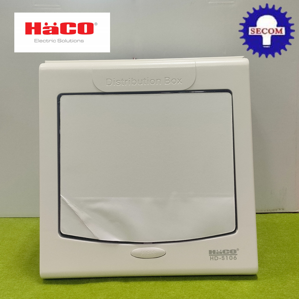 ตู้คอนซูเมอร์ยูนิต 6 ช่อง HACO รุ่น HD-S106 สีขาว ฝาสีเทาใส ตู้เปล่า ของแท้เป็นตัวแทนจำหน่าย