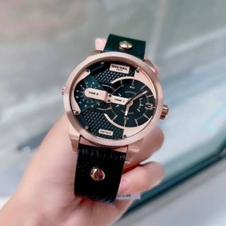 หล่อมาก⌚⌚💥⌚NEW DIESEL Mens Mini Daddy Bold Rose Gold Accent Leather Strap Watch  rose gold tone ✔️หน้าปัด 46 mm.