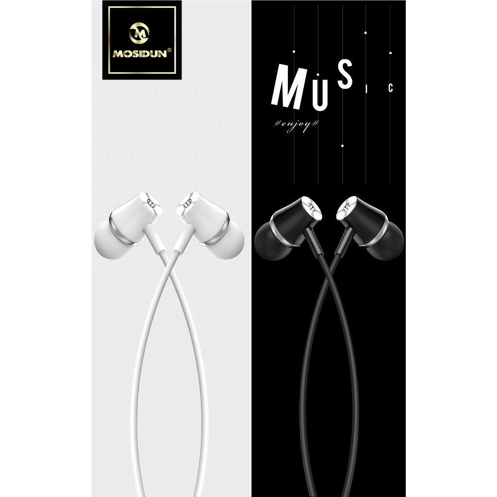 Mosidun M25 แจ็คกลม3.5MM ไมโครโฟนในตัวหูฟังควบคุมระดับเสียงหูฟังพร้อมไมโครโฟนหูฟังคุณภาพเสียงที่ดี