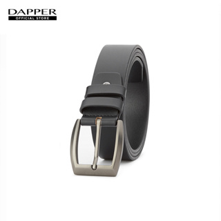 DAPPER เข็มขัดหนังแท้ แบบหัวเข็ม Pin Buckle Belt in Black สีดำ (BBCB1/1996PN1)