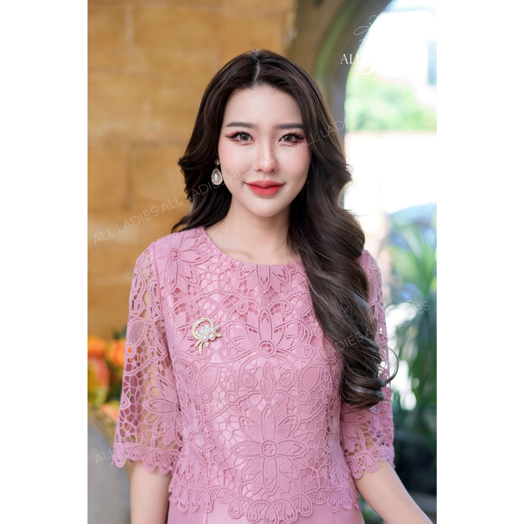 All Ladies เดรสทรงสวยใส่ง่ายยอดนิยม ผ้าลูกไม้ทอลายสวยมาก ผ้านิ่มใส่สบาย