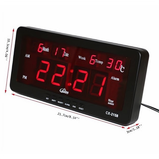 นาฬิกาดิจิตอล2158 ตั้งโต๊ะหรือรถยนต์ ขนาน 21.5*10.3*3CM LED DIJITEL