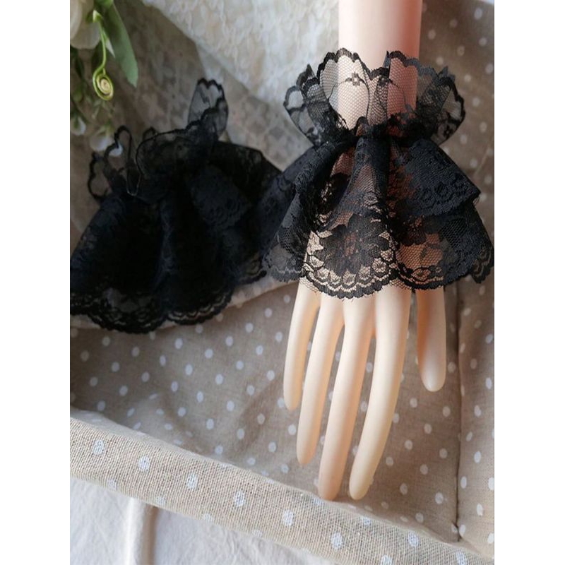 🧤ถุงมือผ้าลูกไม้แบบรัดข้อมือสไตล์โลลิต้าสวยแสนหวาน