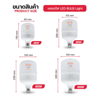 หลอดไฟ ทรงกระบอก LED 85W 65W 55W 45W แสงสีขาว/วอร์มไวท์ สีเหลือง ขั้ว E27 Bulb หลอดไฟบ้าน LS