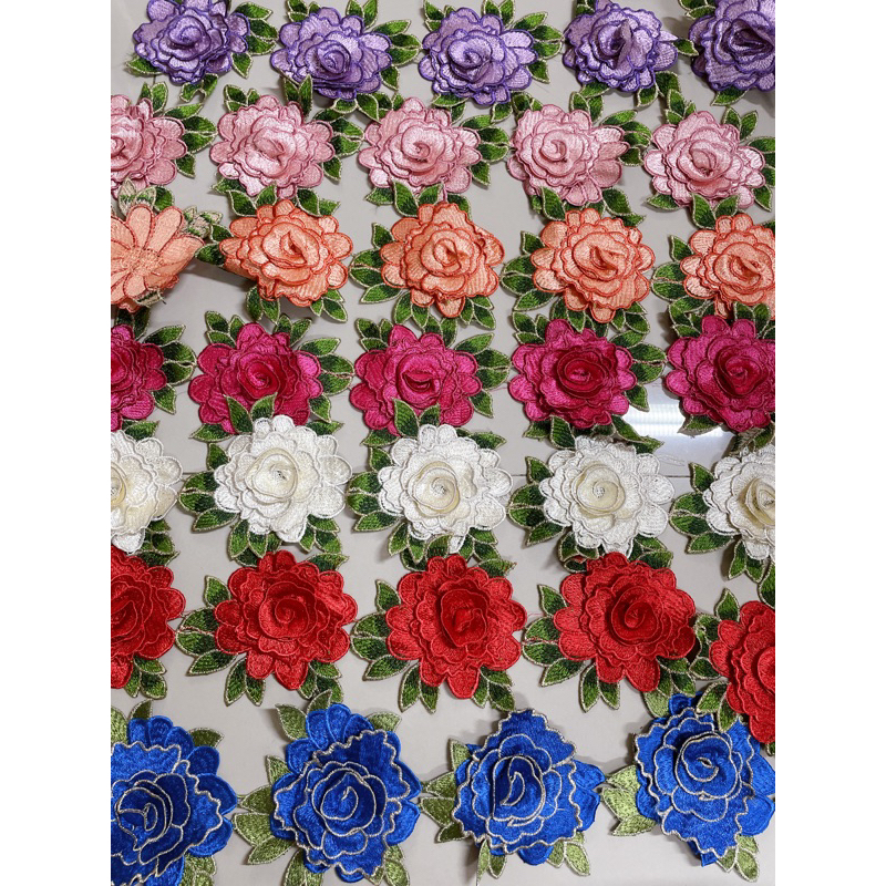 ดอกกุหลาบตกแต่งเสื้อผ้า กระเป๋า หมวก ขนาด4.5-5”