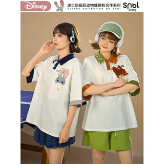 Snbl x Disney เสื้อโปโล oversize สีขาว จูดี้นิค Zootopia ลิขสิทธิ์แท้